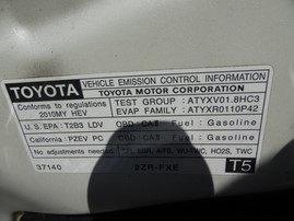 2010 TOYOTA PRIUS WHITE 1.8L AT Z17992